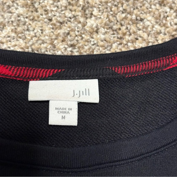 J. Jill Women’s Medium Black with Red plaid Dress - Picture 5 of 12